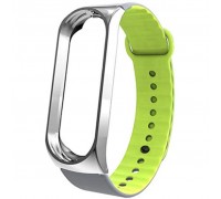 Ремінець до фітнес браслета Armorstandart Sport Silicone Band для Xiaomi Mi Band 3 Silver/Green (ARM54516)