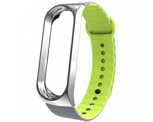 Ремінець до фітнес браслета Armorstandart Sport Silicone Band для Xiaomi Mi Band 3 Silver/Green (ARM54516)