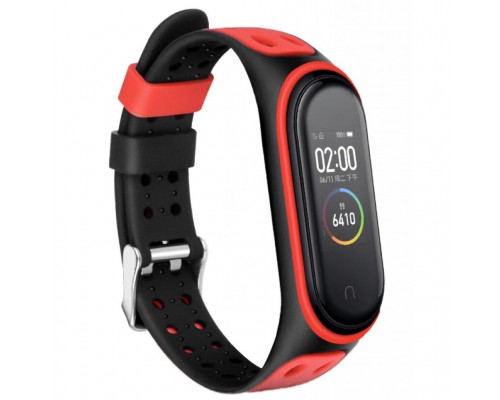 Ремінець до фітнес браслета BeCover Colour Style для Xiaomi Mi Smart Band 5 Black-Red (705157)