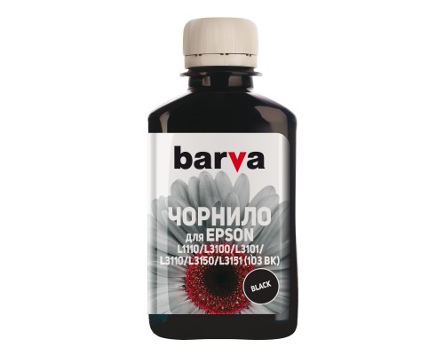 Чорнило Barva EPSON L1110/L3100 (103) 180мл BLACK (E103-695)