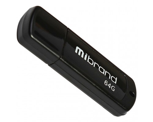 USB флеш накопичувач Mibrand 64GB Grizzly Black USB 2.0 (MI2.0/GR64P3B)