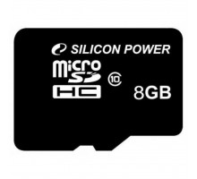 Карта пам'яті Silicon Power 8Gb microSDHC class 10 (SP008GBSTH010V10)
