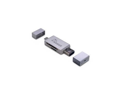 Зчитувач флеш-карт Argus USB2.0, Micro-USB/Lightning, TF, SD (R-004)