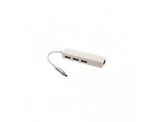 Концентратор USB 3.1 Type-C to 3 port USB 2.0 + Ethernet PowerPlant (CA910397)