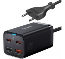 Мережевий зарядний пристрій Baseus GaN3 Pro Desktop Fast Charger QC4.0+PD3.0 65W 2 USB + 2 Type-C 3A + кабель Baseus Type-C to Type-C 100W 20V/5A 1 м Black (CCGP040101)