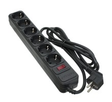 Мережевий фільтр живлення Patron 1.8 m3*1.5mm2 (SP-1662) 6 розеток BLACK (EXT-PN-SP-1662)