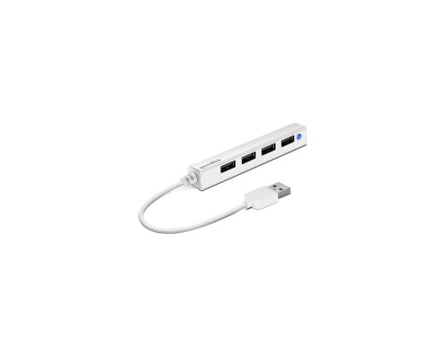 Концентратор Speedlink SNAPPY SLIM USB Hub, 4-Port, USB 2.0, Passive, White (SL-140000-WE)