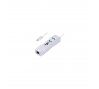 Концентратор Maxxter USB to Gigabit Ethernet, 2 Ports USB 3.0 + microSD/TF card r (NECH-2P-SD-01)