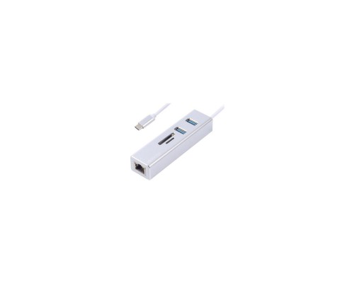 Концентратор Maxxter USB to Gigabit Ethernet, 2 Ports USB 3.0 + microSD/TF card r (NECH-2P-SD-01)