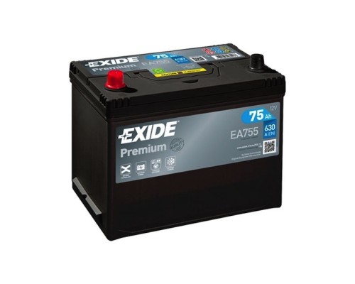 Акумулятор автомобільний EXIDE PREMIUM 75A (EA755)