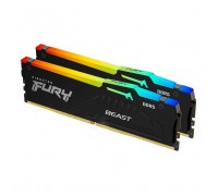 Модуль пам'яті для комп'ютера DDR5 32GB (2x16GB) 5600 MHz Beast RGB AM5 Black Kingston Fury (ex.HyperX) (KF556C36BBEAK2-32)
