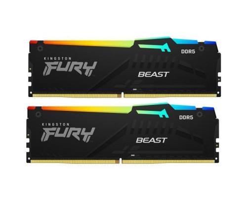 Модуль пам'яті для комп'ютера DDR5 32GB (2x16GB) 5600 MHz FURY Beast RGB Kingston Fury (ex.HyperX) (KF556C40BBAK2-32)