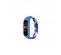 Ремінець до фітнес браслета BeCover Elastic Nylon Style для Xiaomi Mi Smart Band 5/6 (Size M) Blue-White (706151)