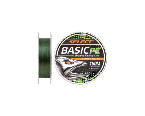 Шнур Select Basic PE 150m Dark Green 0.06mm 6lb/3kg (1870.18.19)