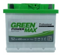 Акумулятор автомобільний GREEN POWER MAX 52Ah (+/-) (480EN) (22379)