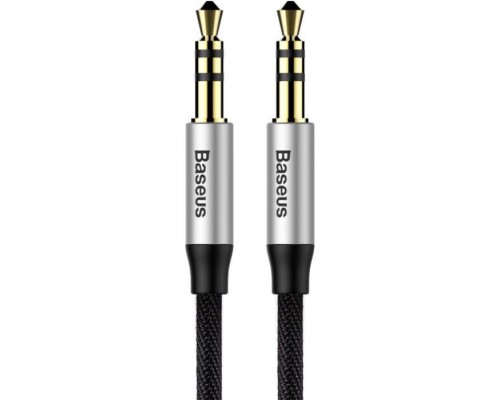 Кабель мультимедійний 3.5mm M to 3.5mm M 1.5m silver-black Baseus (CAM30-CS1)