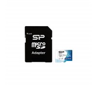 Карта пам'яті Silicon Power 64Gb microSDXC U3 A1 V30 Superior Color 100R/80W + adapter (SP064GBSTXDU3V20AB)