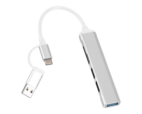 Концентратор Dynamode 5-in-1 USB Type-C/Type-A to 1хUSB3.0, 2xUSB 2.0, card-reader SD/MicroSD (DM-UH-518)