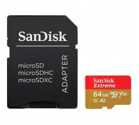 Карта пам'яті SanDisk 64GB microSD class 10 UHS-I Extreme For Action Cams and Dro (SDSQXAH-064G-GN6AA)