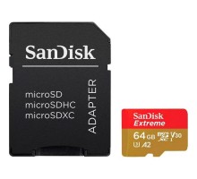 Карта пам'яті SanDisk 64GB microSD class 10 UHS-I Extreme For Action Cams and Dro (SDSQXAH-064G-GN6AA)
