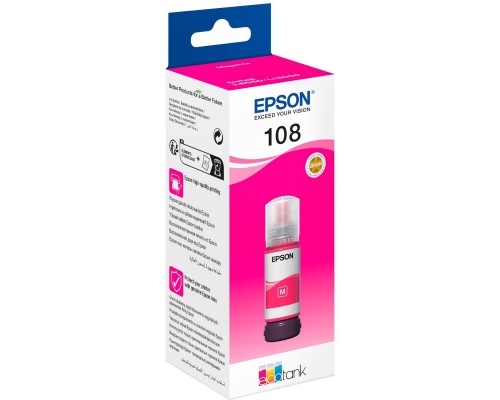 Контейнер з чорнилом Epson 108 EcoTank L8050/L18050 magenta (C13T09C34A)