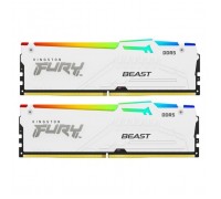 Модуль пам'яті для комп'ютера DDR5 64GB (2x32GB) 6400 MHz Beast White RGB XMP Kingston Fury (ex.HyperX) (KF564C32BWAK2-64)