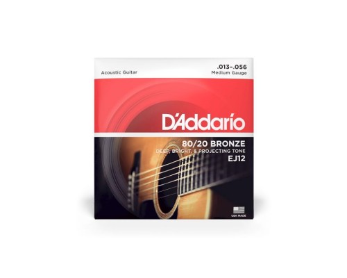 Струни для гітари D'Addario 80/20 Bronze Medium (13-56) (EJ12)