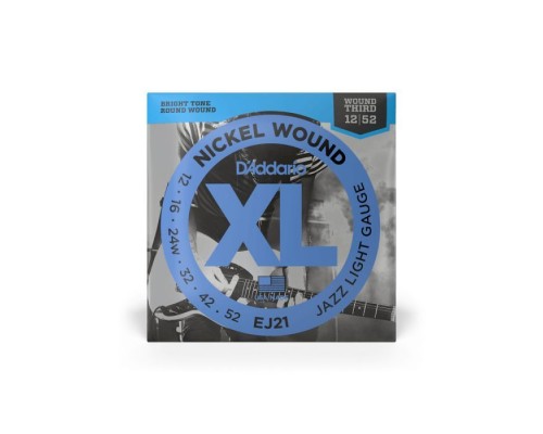 Струни для гітари D'Addario XL Nickel Wound Jazz Light (12-52) (EJ21)