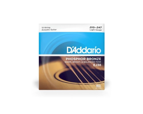 Струни для гітари D'Addario Phosphor Bronze Regular Light 12-String (10-47) (EJ38)