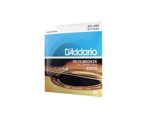 Струни для гітари D'Addario 85/15 Bronze Light (11-52) (EZ910)