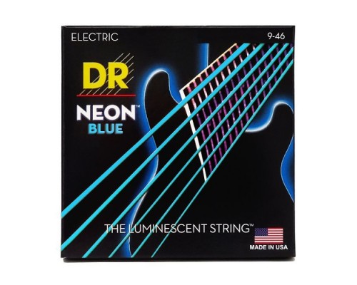 Струни для гітари DR Strings NEON Blue Electric - Light Heavy (09-46) (NBE-9/46)