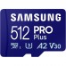 Карта пам'яті Samsung 512 GB microSDXC Pro Plus UHS-I U3 V30 A2 Class 10 + SD-adap (MB-MD512SA/EU MB-MС512SA/EU)