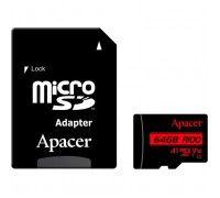 Карта пам'яті Apacer 64GB microSD class 10 UHS-I V10 A1 (AP64GMCSX10UB-R)