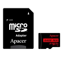 Карта пам'яті Apacer 64GB microSD class 10 UHS-I V10 A1 (AP64GMCSX10UB-R)