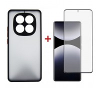 Чохол до мобільного телефона Dengos Kit Xiaomi Redmi Note 14 Pro case Matte + glass (Black) (DG-KM-128)