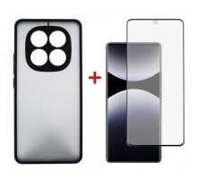 Чохол до мобільного телефона Dengos Kit Xiaomi Redmi Note 14 Pro case Matte + glass (Black) (DG-KM-128)