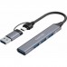 Концентратор Canyon hub DS-02 4in1 USB-A/C Grey (CNS-TDS02G)