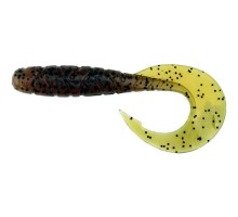 Силікон рибальський FishUP Mighty Grub 3.5" 017 - Motor Oil Pepper (7 шт/уп) (1864.04.19)