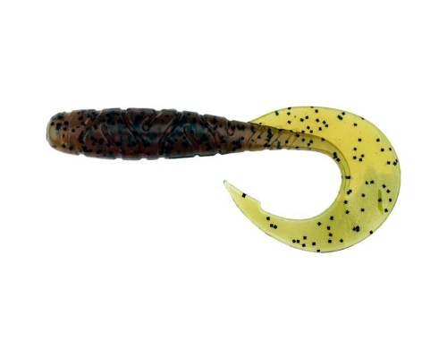Силікон рибальський FishUP Mighty Grub 3.5" 017 - Motor Oil Pepper (7 шт/уп) (1864.04.19)
