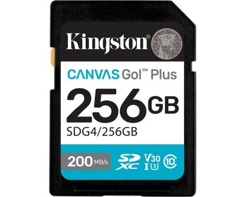 Карта пам'яті Kingston 256GB SDXC сlass 10 UHS-I U3 V30 Canvas Go Plus G4 (SDG4/256GB)