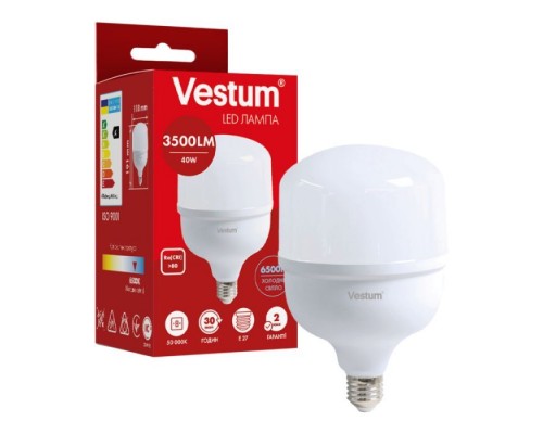 Лампочка Vestum LED T120 40W 6500K 220V E27 (1-VS-1609)