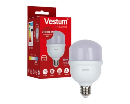 Лампочка Vestum LED T80 20W 6500K 220V E27 (1-VS-1607)