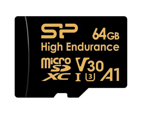 Карта пам'яті Silicon Power 64GB microSDXC class 10 UHS-I U3 V30 A1 High Endurance (SP064GBSTXDV3V1HSP)