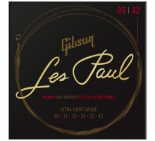 Струни для гітари Gibson SEG-LES Les Paul Premium Electric Guitar Strings Ultra-Light (09-42) (230476)
