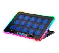 Підставка до ноутбука IceCoorel 10-19", 15*60mm 2550 RPM, 2*USB, + LCD, 415x296x28mm, RGB (K15D)