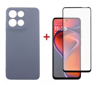 Чохол до мобільного телефона Dengos Motorola G15/G15 Power Carbon + glass (Grey) (DG-KM-147)