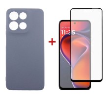 Чохол до мобільного телефона Dengos Motorola G15/G15 Power Carbon + glass (Grey) (DG-KM-147)