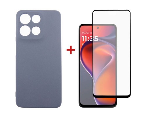 Чохол до мобільного телефона Dengos Motorola G15/G15 Power Carbon + glass (Grey) (DG-KM-147)