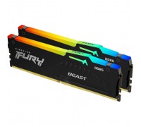 Модуль пам'яті для комп'ютера DDR5 64GB (2x32GB) 5600 MHz Beast RGB EXPO Black Kingston Fury (ex.HyperX) (KF556C36BBE2AK2-64)
