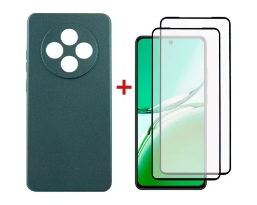 Чохол до мобільного телефона Dengos Oppo Reno 12F 4G Case Soft + 2 Glass (Green) (DG-CTG2P-28)